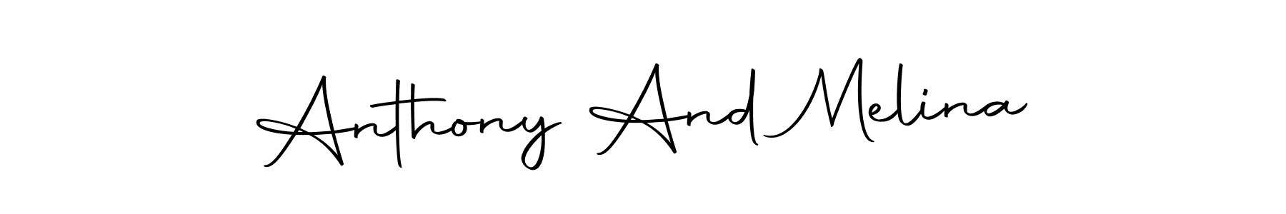 Anthony And Melina stylish signature style. Best Handwritten Sign (Autography-DOLnW) for my name. Handwritten Signature Collection Ideas for my name Anthony And Melina. Anthony And Melina signature style 10 images and pictures png