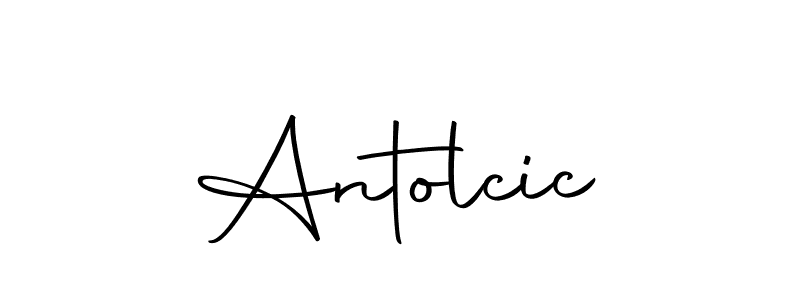 How to make Antolcic name signature. Use Autography-DOLnW style for creating short signs online. This is the latest handwritten sign. Antolcic signature style 10 images and pictures png