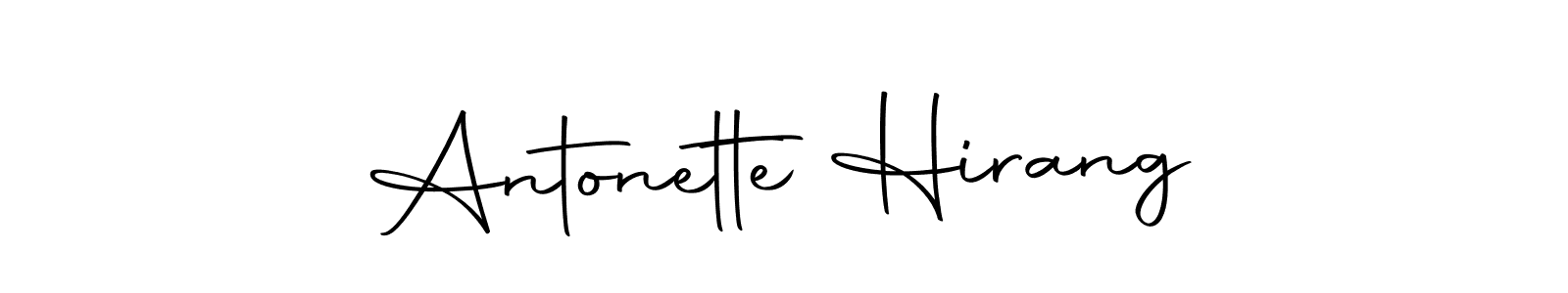 Design your own signature with our free online signature maker. With this signature software, you can create a handwritten (Autography-DOLnW) signature for name Antonette Hirang. Antonette Hirang signature style 10 images and pictures png