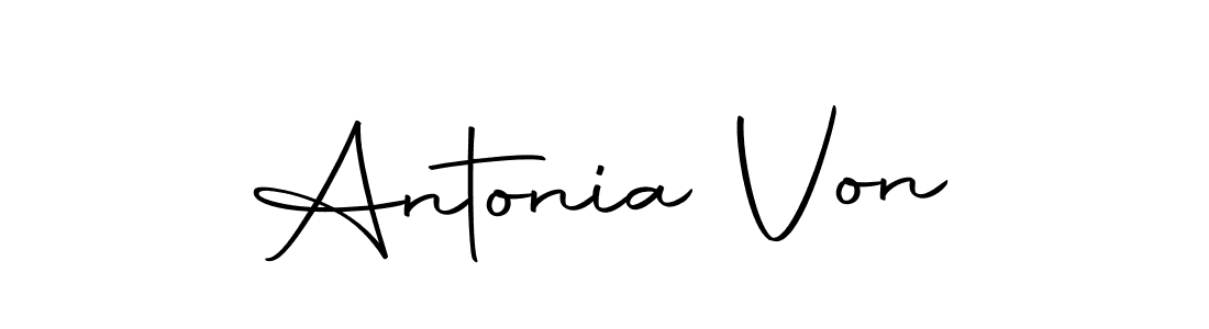 How to make Antonia Von name signature. Use Autography-DOLnW style for creating short signs online. This is the latest handwritten sign. Antonia Von signature style 10 images and pictures png