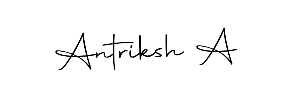 How to make Antriksh A name signature. Use Autography-DOLnW style for creating short signs online. This is the latest handwritten sign. Antriksh A signature style 10 images and pictures png