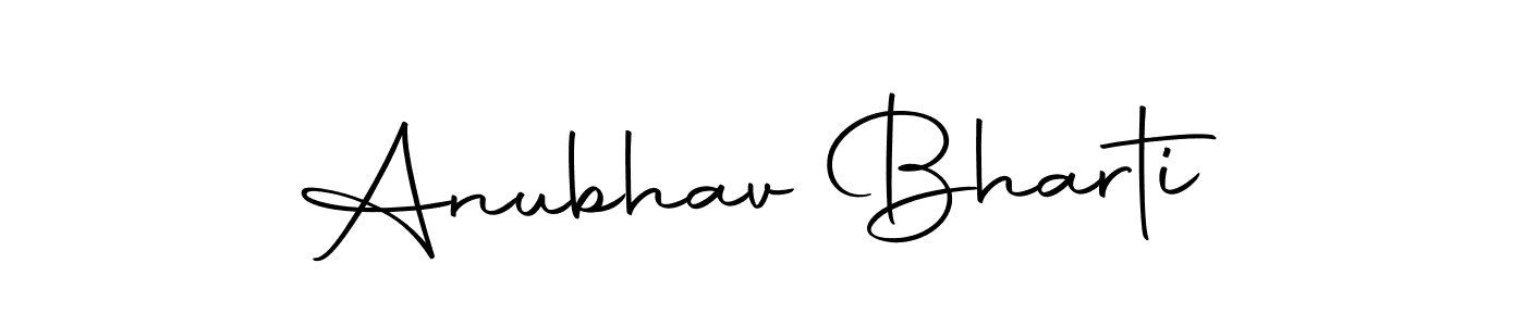 How to make Anubhav Bharti name signature. Use Autography-DOLnW style for creating short signs online. This is the latest handwritten sign. Anubhav Bharti signature style 10 images and pictures png