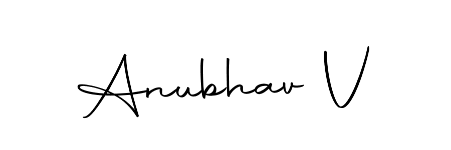 How to make Anubhav V name signature. Use Autography-DOLnW style for creating short signs online. This is the latest handwritten sign. Anubhav V signature style 10 images and pictures png