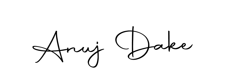 How to make Anuj Dake name signature. Use Autography-DOLnW style for creating short signs online. This is the latest handwritten sign. Anuj Dake signature style 10 images and pictures png