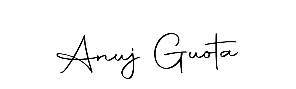 This is the best signature style for the Anuj Guota name. Also you like these signature font (Autography-DOLnW). Mix name signature. Anuj Guota signature style 10 images and pictures png