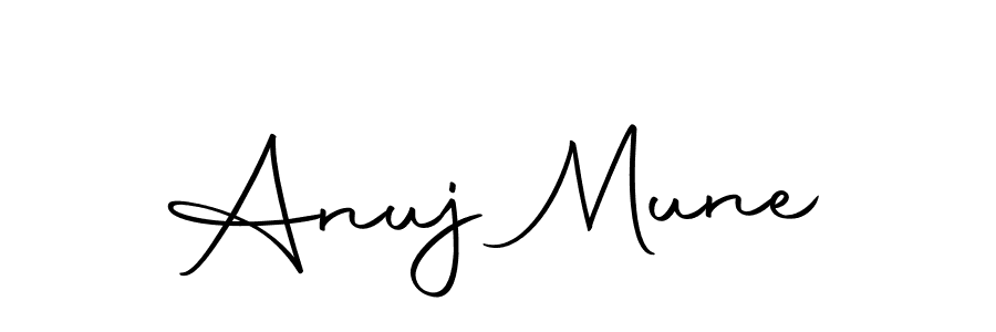 How to make Anuj Mune name signature. Use Autography-DOLnW style for creating short signs online. This is the latest handwritten sign. Anuj Mune signature style 10 images and pictures png