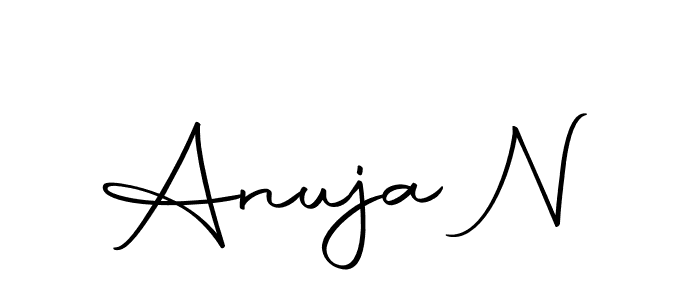 How to make Anuja N name signature. Use Autography-DOLnW style for creating short signs online. This is the latest handwritten sign. Anuja N signature style 10 images and pictures png