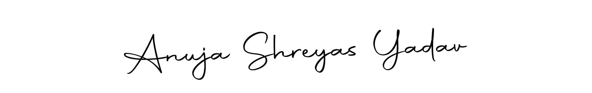 How to make Anuja Shreyas Yadav name signature. Use Autography-DOLnW style for creating short signs online. This is the latest handwritten sign. Anuja Shreyas Yadav signature style 10 images and pictures png