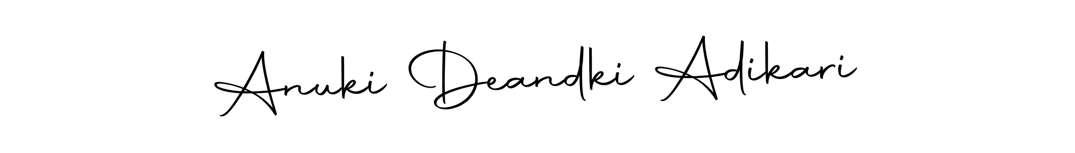 Make a short Anuki Deandki Adikari signature style. Manage your documents anywhere anytime using Autography-DOLnW. Create and add eSignatures, submit forms, share and send files easily. Anuki Deandki Adikari signature style 10 images and pictures png