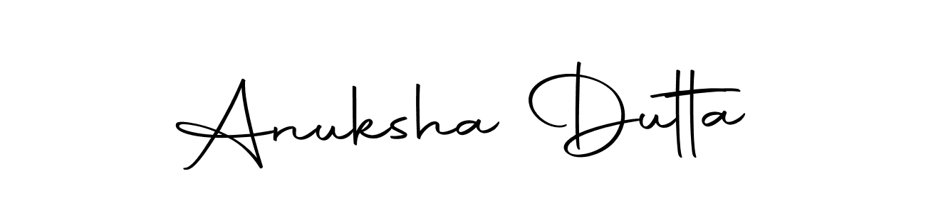 How to make Anuksha Dutta name signature. Use Autography-DOLnW style for creating short signs online. This is the latest handwritten sign. Anuksha Dutta signature style 10 images and pictures png