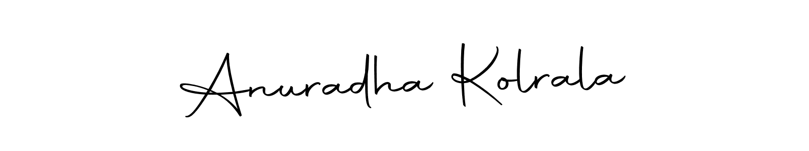 Make a beautiful signature design for name Anuradha Kolrala. With this signature (Autography-DOLnW) style, you can create a handwritten signature for free. Anuradha Kolrala signature style 10 images and pictures png