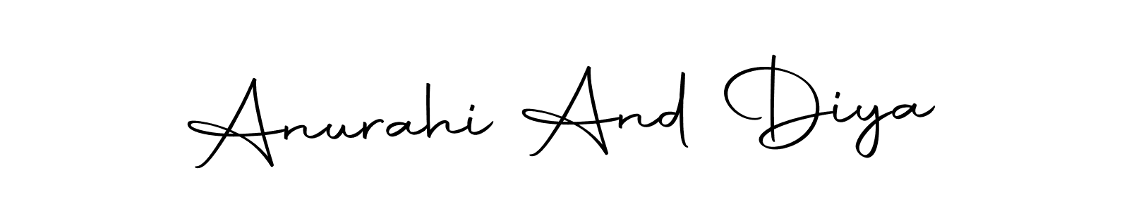 if you are searching for the best signature style for your name Anurahi And Diya. so please give up your signature search. here we have designed multiple signature styles  using Autography-DOLnW. Anurahi And Diya signature style 10 images and pictures png