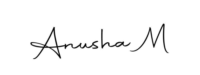 Make a beautiful signature design for name Anusha M. With this signature (Autography-DOLnW) style, you can create a handwritten signature for free. Anusha M signature style 10 images and pictures png