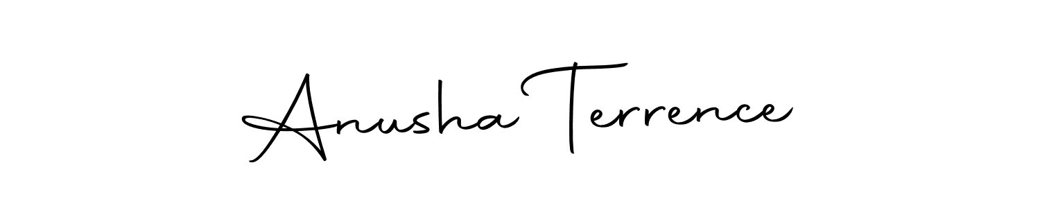 Make a short Anusha Terrence signature style. Manage your documents anywhere anytime using Autography-DOLnW. Create and add eSignatures, submit forms, share and send files easily. Anusha Terrence signature style 10 images and pictures png