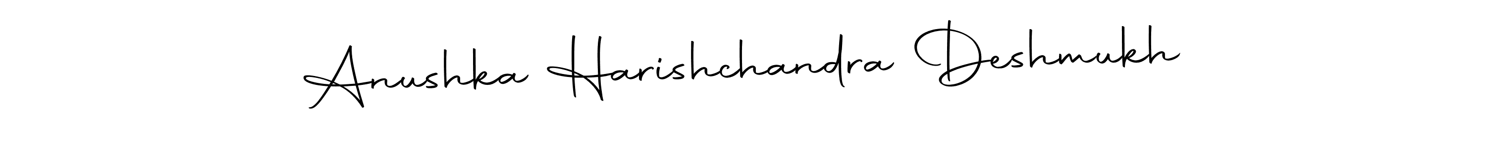Anushka Harishchandra Deshmukh stylish signature style. Best Handwritten Sign (Autography-DOLnW) for my name. Handwritten Signature Collection Ideas for my name Anushka Harishchandra Deshmukh. Anushka Harishchandra Deshmukh signature style 10 images and pictures png