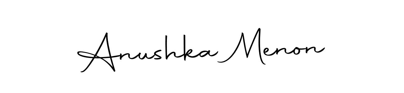 You should practise on your own different ways (Autography-DOLnW) to write your name (Anushka Menon) in signature. don't let someone else do it for you. Anushka Menon signature style 10 images and pictures png