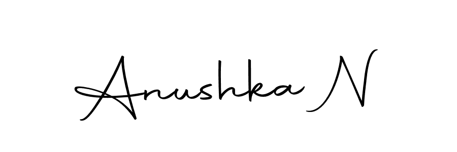 How to make Anushka N name signature. Use Autography-DOLnW style for creating short signs online. This is the latest handwritten sign. Anushka N signature style 10 images and pictures png