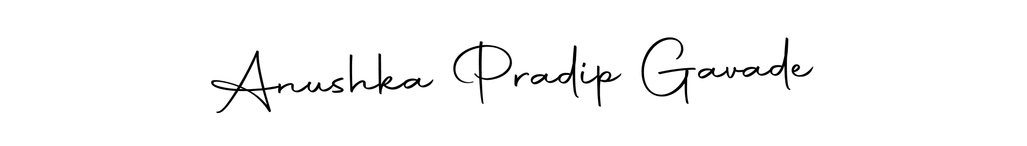 How to make Anushka Pradip Gavade name signature. Use Autography-DOLnW style for creating short signs online. This is the latest handwritten sign. Anushka Pradip Gavade signature style 10 images and pictures png