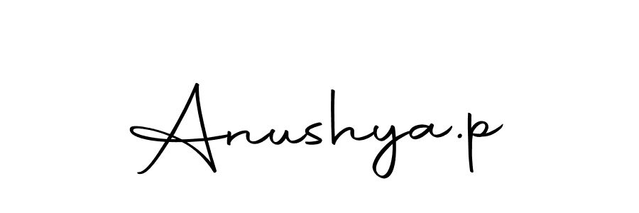 Design your own signature with our free online signature maker. With this signature software, you can create a handwritten (Autography-DOLnW) signature for name Anushya.p. Anushya.p signature style 10 images and pictures png