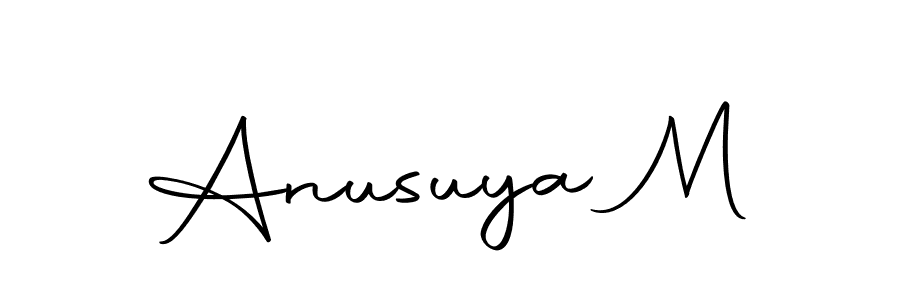 How to make Anusuya M name signature. Use Autography-DOLnW style for creating short signs online. This is the latest handwritten sign. Anusuya M signature style 10 images and pictures png