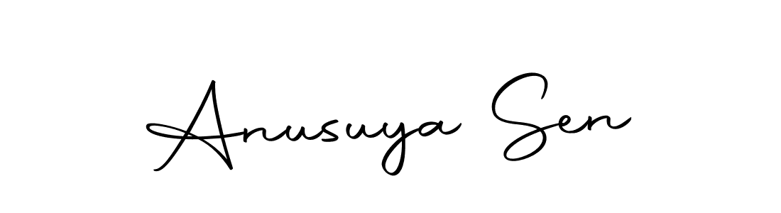 How to make Anusuya Sen name signature. Use Autography-DOLnW style for creating short signs online. This is the latest handwritten sign. Anusuya Sen signature style 10 images and pictures png