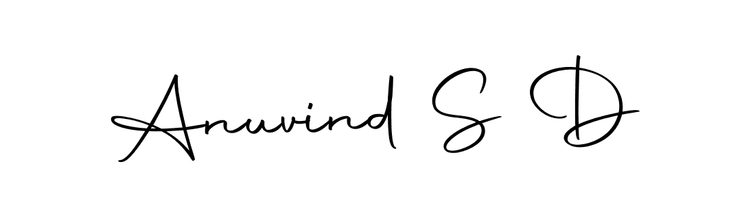 How to make Anuvind S D name signature. Use Autography-DOLnW style for creating short signs online. This is the latest handwritten sign. Anuvind S D signature style 10 images and pictures png