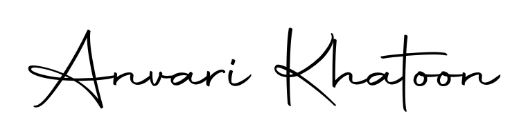 You should practise on your own different ways (Autography-DOLnW) to write your name (Anvari Khatoon) in signature. Don't let someone else do it for you. Anvari Khatoon signature style 10 images and pictures png