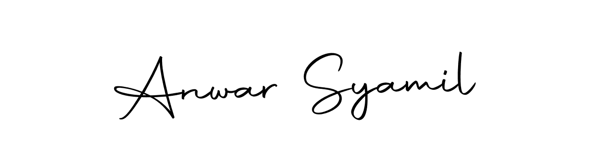 How to make Anwar Syamil name signature. Use Autography-DOLnW style for creating short signs online. This is the latest handwritten sign. Anwar Syamil signature style 10 images and pictures png