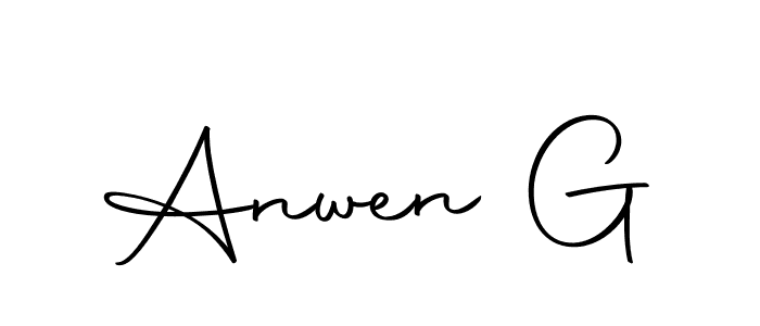 How to make Anwen G name signature. Use Autography-DOLnW style for creating short signs online. This is the latest handwritten sign. Anwen G signature style 10 images and pictures png