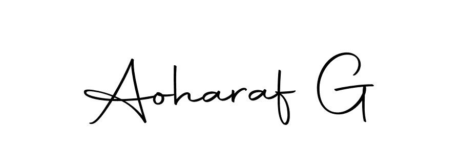 Use a signature maker to create a handwritten signature online. With this signature software, you can design (Autography-DOLnW) your own signature for name Aoharaf G. Aoharaf G signature style 10 images and pictures png