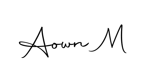 Make a beautiful signature design for name Aown M. With this signature (Autography-DOLnW) style, you can create a handwritten signature for free. Aown M signature style 10 images and pictures png