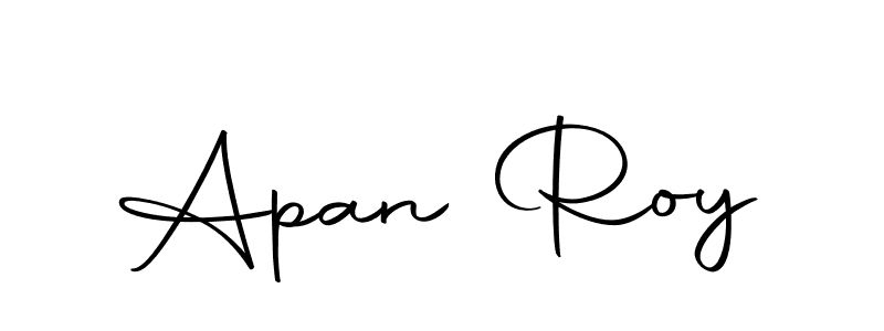 How to make Apan Roy name signature. Use Autography-DOLnW style for creating short signs online. This is the latest handwritten sign. Apan Roy signature style 10 images and pictures png