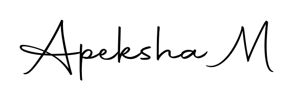 Discover how Apeksha M looks in an executive cursive font (Autography-DOLnW). Perfect for legal documents, invoices, and certificates. Apeksha M signature style 10 images and pictures png