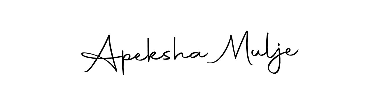 The best way (Autography-DOLnW) to make a short signature is to pick only two or three words in your name. The name Apeksha Mulje include a total of six letters. For converting this name. Apeksha Mulje signature style 10 images and pictures png