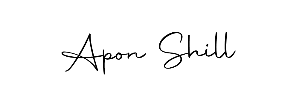 You can use this online signature creator to create a handwritten signature for the name Apon Shill. This is the best online autograph maker. Apon Shill signature style 10 images and pictures png