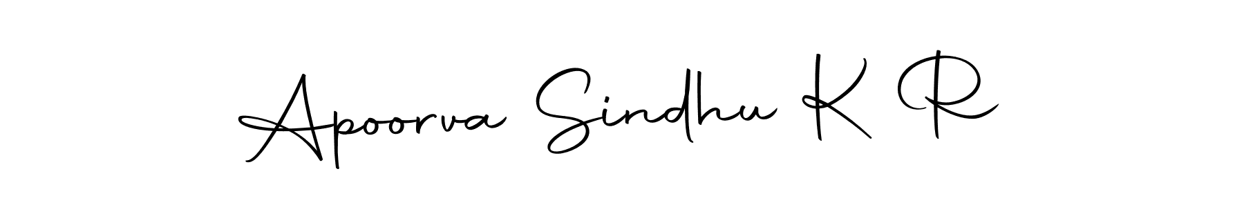 Design your own signature with our free online signature maker. With this signature software, you can create a handwritten (Autography-DOLnW) signature for name Apoorva Sindhu K R. Apoorva Sindhu K R signature style 10 images and pictures png