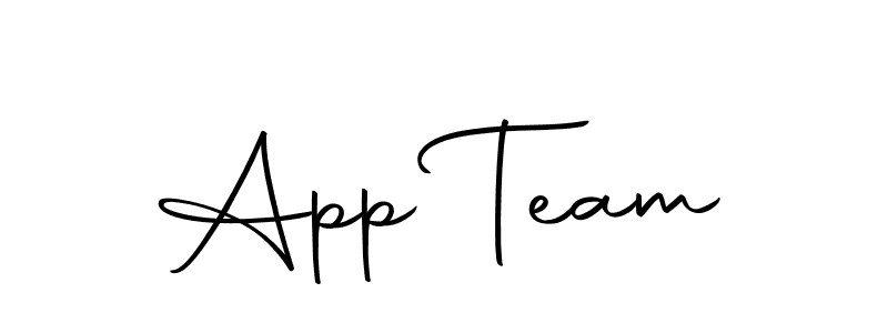 Create a beautiful signature design for name App Team. With this signature (Autography-DOLnW) fonts, you can make a handwritten signature for free. App Team signature style 10 images and pictures png