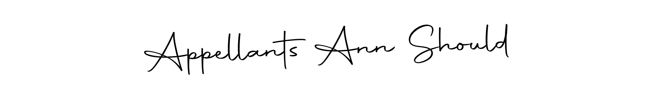 Use a signature maker to create a handwritten signature online. With this signature software, you can design (Autography-DOLnW) your own signature for name Appellants Ann Should. Appellants Ann Should signature style 10 images and pictures png