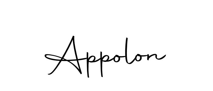 Use a signature maker to create a handwritten signature online. With this signature software, you can design (Autography-DOLnW) your own signature for name Appolon. Appolon signature style 10 images and pictures png