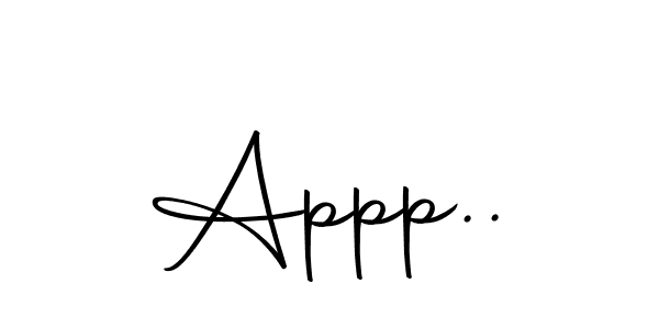 The best way (Autography-DOLnW) to make a short signature is to pick only two or three words in your name. The name Appp.. include a total of six letters. For converting this name. Appp.. signature style 10 images and pictures png