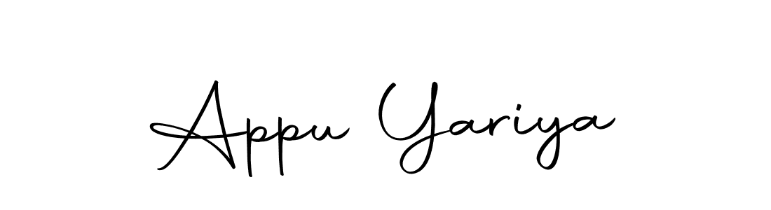 You should practise on your own different ways (Autography-DOLnW) to write your name (Appu Yariya) in signature. don't let someone else do it for you. Appu Yariya signature style 10 images and pictures png