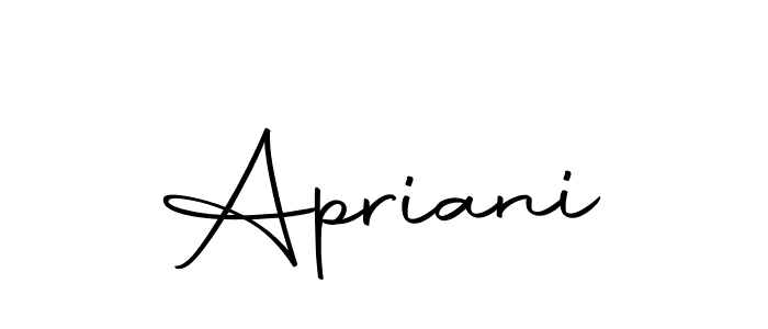 Make a beautiful signature design for name Apriani. Use this online signature maker to create a handwritten signature for free. Apriani signature style 10 images and pictures png