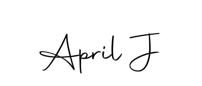 How to make April J name signature. Use Autography-DOLnW style for creating short signs online. This is the latest handwritten sign. April J signature style 10 images and pictures png