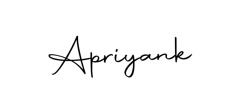 Create a beautiful signature design for name Apriyank. With this signature (Autography-DOLnW) fonts, you can make a handwritten signature for free. Apriyank signature style 10 images and pictures png