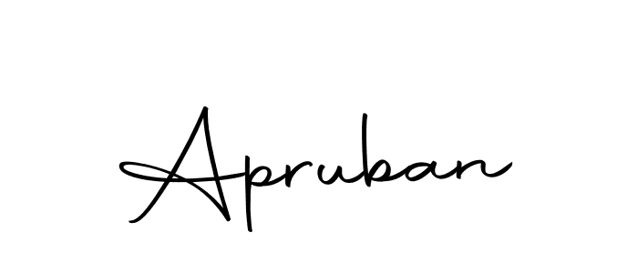 Design your own signature with our free online signature maker. With this signature software, you can create a handwritten (Autography-DOLnW) signature for name Apruban. Apruban signature style 10 images and pictures png
