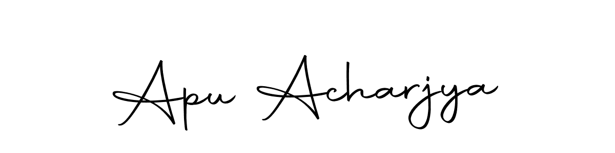 The best way (Autography-DOLnW) to make a short signature is to pick only two or three words in your name. The name Apu Acharjya include a total of six letters. For converting this name. Apu Acharjya signature style 10 images and pictures png