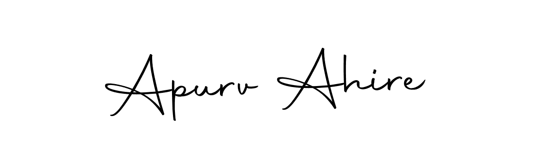 Apurv Ahire stylish signature style. Best Handwritten Sign (Autography-DOLnW) for my name. Handwritten Signature Collection Ideas for my name Apurv Ahire. Apurv Ahire signature style 10 images and pictures png