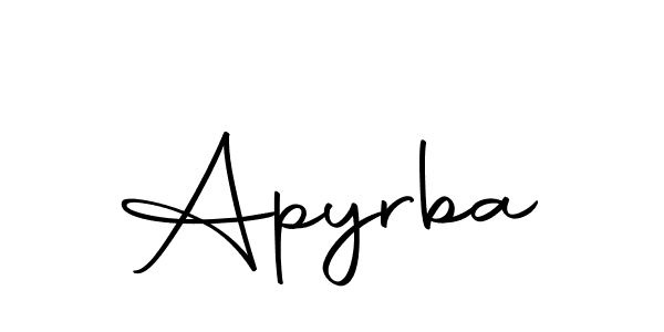 Design your own signature with our free online signature maker. With this signature software, you can create a handwritten (Autography-DOLnW) signature for name Apyrba. Apyrba signature style 10 images and pictures png