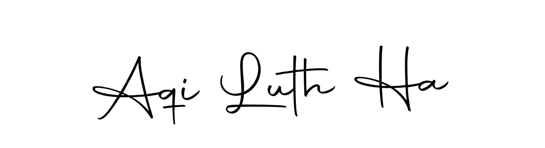 The best way (Autography-DOLnW) to make a short signature is to pick only two or three words in your name. The name Aqi Luth Ha include a total of six letters. For converting this name. Aqi Luth Ha signature style 10 images and pictures png