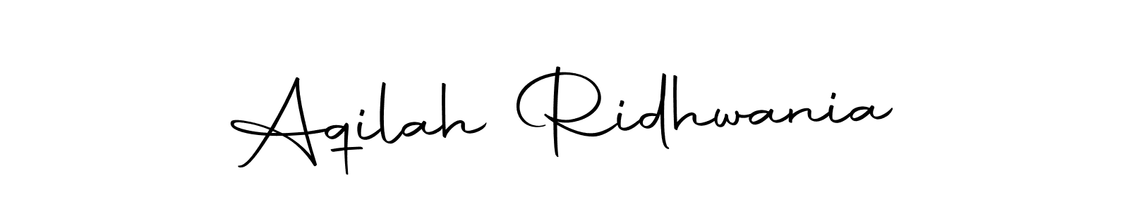 How to make Aqilah Ridhwania name signature. Use Autography-DOLnW style for creating short signs online. This is the latest handwritten sign. Aqilah Ridhwania signature style 10 images and pictures png